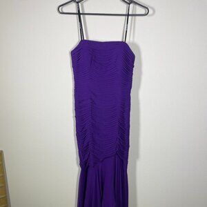 Kurt Thomas Women's Strapless Purple Wedding Ball Gown Chiffon Layered Size: 0